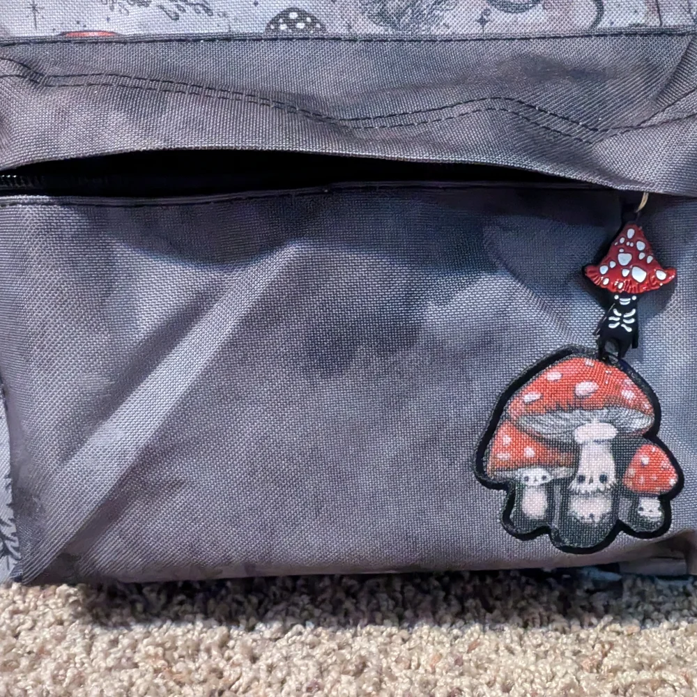 Guild of Calamity Gray Mushroom Print Backpack Like New - Picture 2 of 6